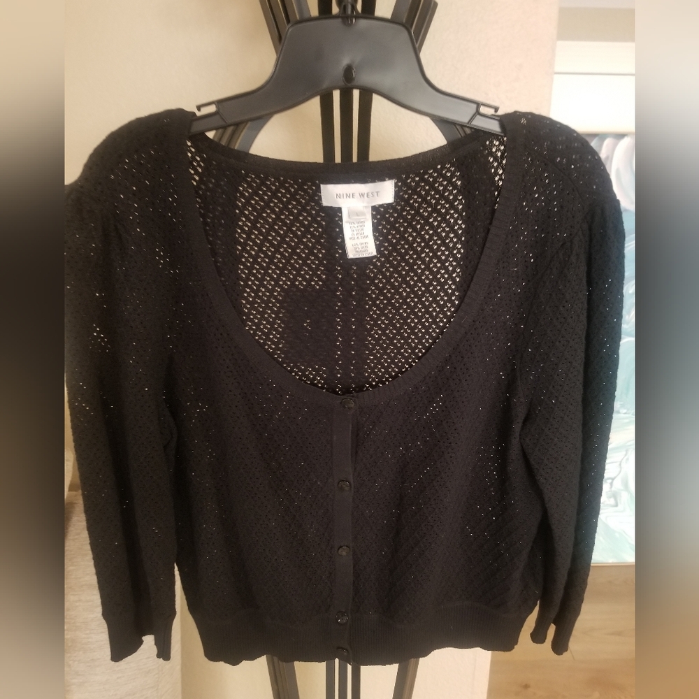 Nine West Women's Black Cardigan Sweater
